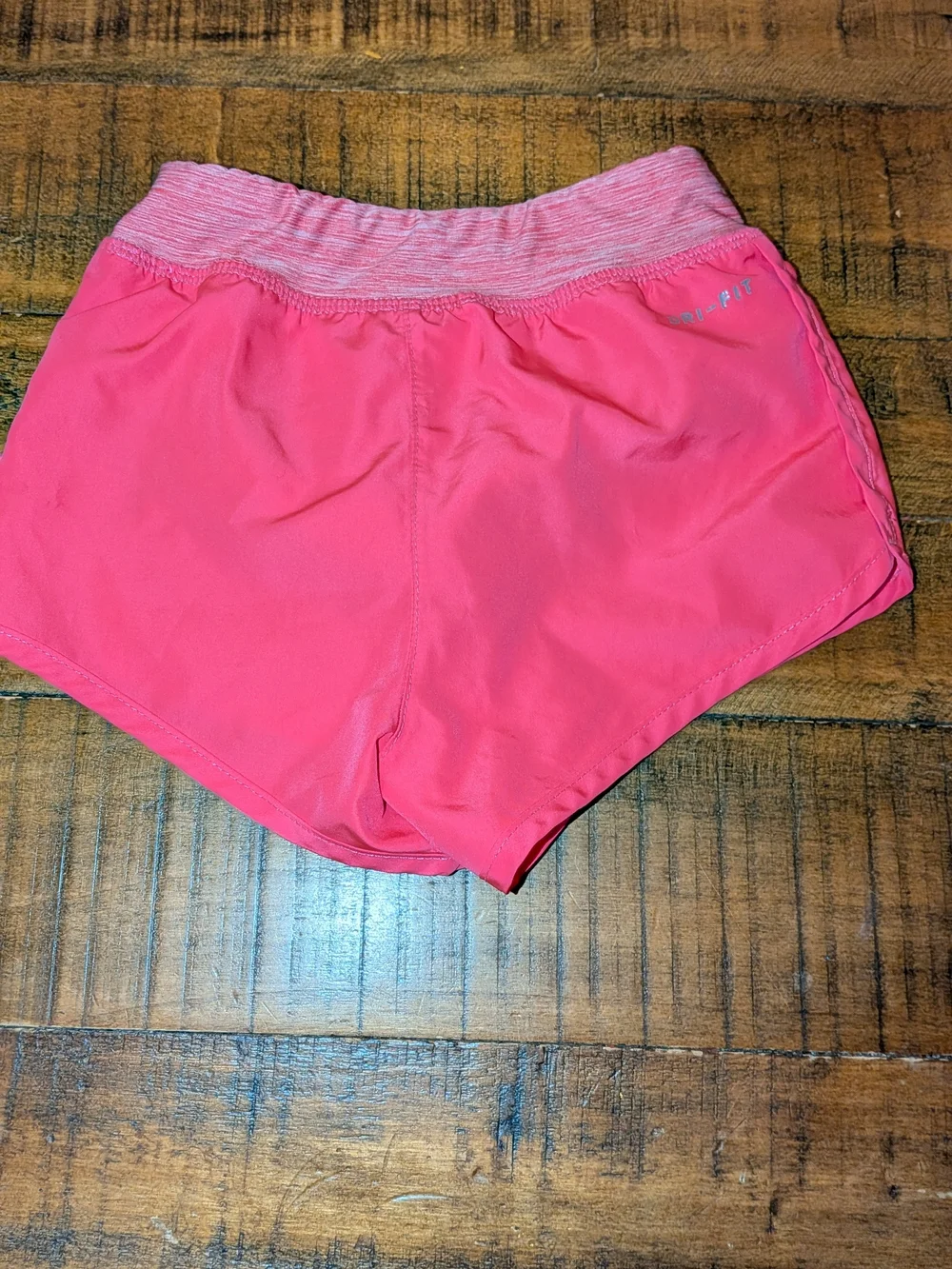 Nike Dri-fit Girls Pink Athletic Lined Shorts with Silver Swoosh 3T Excellent